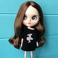 Blythe Doll Clothing, Dress Skirt Shirt T-Shirt Pants 1/6 Fashion Doll Clothes Set Accessories 12 inch Doll Replacement for Blythe ICY Pullip Doll (Black)