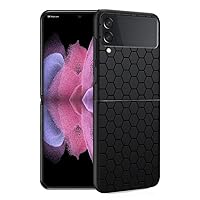Bumper Black Carbon Fiber Phone Case for Samsung Galaxy Z Flip 3 5G Z Flip 4 ZFlip3 ZFlip zflip Flip4 ZFlip4,ZF,BKB04,for Samsung Z Flip4 5G