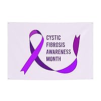 Cystic Fibrosis Awareness Month Purple Ribbon Backdrop Banner 47 * 71 Inches Holiday Sign Wall Hanging Background Photography Tapestry Decorations and Supplies for Party Home Office