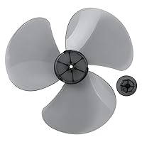 Household Plastic Fan Blade Three/Five Leaves with Nut Cover for Standing Pedestal Fan Table Fanner General Accessories Grey 12 Inch