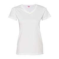 Fine Jersey V-Neck Longer Length T-Shirt (3507) White, 2XL (Pack of 6)