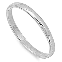 Sterling Silver Wedding 2mm Band Plain Comfort Fit Ring Solid 925 Italy