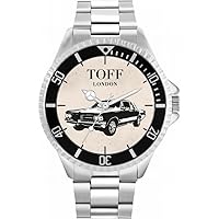 Mens Watch Gift for Fans of Pontiac GTO Black Beige Classic Car 42mm