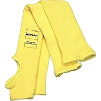 MCR Safety 9378T Kevlar Regular Weight 36 Gauge Plain Sleeve with Thumb-Slot, Yellow, 18-Inch
