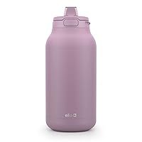 Ello Hydra 64oz Half Gallon Vacuum Insulated Stainless Steel Jug with Locking, Leak-Proof Lid and Soft Silicone Straw, Metal Reusable Water Bottle, Keeps Cold All Day, Mauve