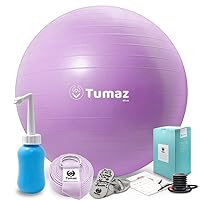 Tumaz Birth Ball - Birthing Ball for Pregnancy & Labor - Including Birthing Ball/Peri Bottle/Yoga Strap/Non-Slip Socks - Pregnancy Ball for Exercises Set with Quick Foot Pump & Instruction Poster