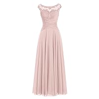 Mother of The Bride Dress Beaded Chiffon Formal Wedding Party Gown Prom Dresses Dusty Rose US 18W