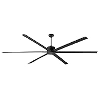 CP120BK Industrial Ceiling Fan, 120-Inch - Massive MBK Black, Downrod Mount with Zinc Ball Hanger, Ideal for Large Spaces & Warehouses