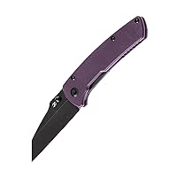 Kansept Folding Knife Main Street T1015A6 7.92in Folding Pocket Knives with 3.36in Black TiCn Coated 154CM Wharncliffe Blade and Purple G10 Handle for Outdoor, Tactical, Survival, Dirk Pinkerton Deisgn Camping Hunting Knife