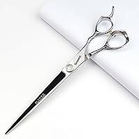 6/7/8 Inch Professional Hairdressing Scissors Barber Rose Pattern Hair Stylist Shears Styling Tool Japanese Stainless Steel Clippers (8-in cutting scissors)