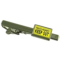 Private Property Sign Tie Clip Engraved Personalised Box