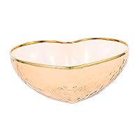 BESTOYARD 1pc bowl heart shaped glass dish dipping plates glass food canister heart shaped candy dish Glass Storage food storage containers transparent mixing salad containers fruit dessert