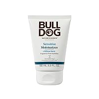 BULLDOG Mens Skincare and Grooming Face Moisturizer Fragrance Free, Sensitive, 3.3 Fluid Ounce