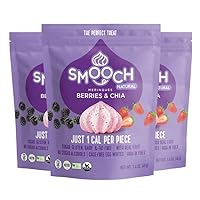 Berries & Chia Natural Allergen Friendly Meringue Cookies, High in Fiber Low Carb Keto Snack, 1 Calorie Per Piece, Sugar-Free Low Calorie Snacks, 40 g - Smooch Natural (3 Packs)