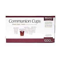 BROADMAN CHURCH SUPPLIES Plastic, Disposable, Recyclable Communion Cups, 1000 Count