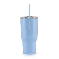 Cold1 34 oz Tumbler with Lid and Straw- Vacuum Insulated Stainless Steel Water Bottle for Home, Office or Car; Reusable Cup with Leakproof Flip Lid, Keeps Drinks Ice Cold All Day- Gloss Glacier