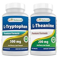 Best Naturals L-Tryptophan 500 mg & L-Theanine 200mg