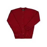 Girls' L/S Solid Cardigan - red, 14-16