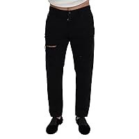 Dolce & Gabbana Black Loose Regular Torn Cotton Jeans IT46 | M