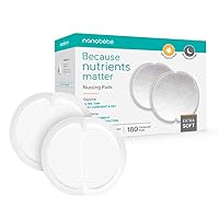 Nanobébé Disposable Nursing Pads Multipack – 120 Days and 60 Nights Ultra Thin & Extra Absorbent Vented Leak Proof Nursing Essentials, Individually Wrapped (180 Count)