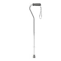 Medline Aluminum Offset Walking Cane, Adjusts 29-38