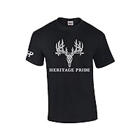 Heritage Pride Deer Head Skeleton Arrow Outdoors Men's Short Sleeve T-Shirt Graphic Tee
