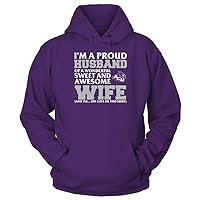 FanPrint Abilene Christian Wildcats - I'm A Proud Husband of A Wonderful Sweet & Awesome Wife T-Shirt