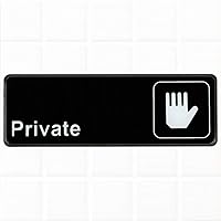 Private Sign for Door - Black and White, 9 x 3-inches Private Sign for Office Door, Private Door Sign by Tezzorio