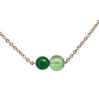 Diffuser Birthstone Necklace Glass Bead Titanium Steel Rose Gold Chain Pendant Option
