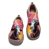 Versatile, Women's Painted Animal Art Walking Shoes, Cute Animal Leisure Travel Shoes, Lightweight and Comfortable Animal Painting Flat Shoes, Non Slip Casual Leather Shoes
