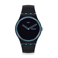 Swatch Minimal Line Blue Quartz Black Dial Men's Watch SO29S701