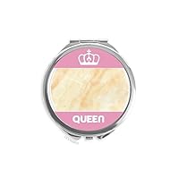 Marble CeramicTile Twill Chilled Pattern Mini Double-sided Portable Makeup Mirror Queen