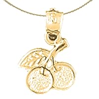 Jewels Obsession Silver Cherries Necklace | 14K Yellow Gold-plated 925 Silver Cherries Pendant with 18