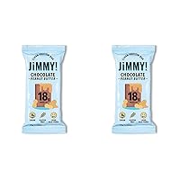 Jimmy! Chocolate Peanut Butter Protein Bars, 18g Protein, Low Sugar, 12 Count (Pack of 2)