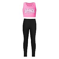Girls Active Leggings Set Sports Bra Top with Yoga Pants Set Children Tracksuit Gymnastic Workout Outfits Activewear