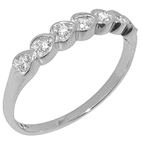 Solid 925 Sterling Silver Natural Diamond Womens Eternity Ring - Sizes 4 to 12 Available