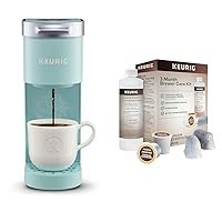 Keurig K-Mini Single Serve Coffee Maker & 3-Month Brewer Maintenance Kit Includes Descaling Solution, Water Filter Cartridges & Rinse Pods, Compatible Classic/1.0 & 2.0 K-Cup Coffee Makers, 7 Count