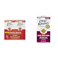 Little Remedies Infant Fever & Pain Reliever, Natural Berry Flavor, 2 Fl Oz (Pack of 2) & Saline Spray and Drops, Safe for Newborns, 0.5 fl oz Bundle