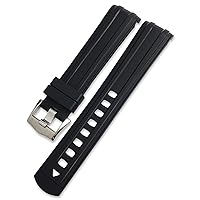19mm 20mm 21mm Soft Rubber Silicone Watch Band Watchband for Omega Strap Seamaster 300 speedmaster Ocean Bracelet Accessories (Color : Black, Size : 21mm)