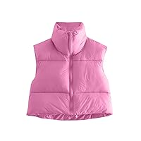 Walant Women's Heated Weighted Winter Crop Vest Lightweight Sleeveless Warm Outerwear Puffer Vest Padded Gilet