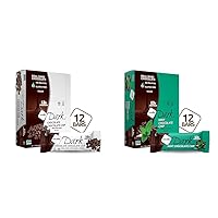 NuGo Dark Chocolate Chocolate Chip & Mint Chocolate Chip Bars, 12-13g Vegan Protein, 200 Calories, Gluten Free, 12 Count