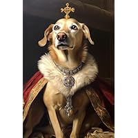 A SLICE IN TIME Dachshund Mix Queen. Royal Renaissance Dog Art. Decorative Glossy Paper Print for Walls & Decoration. 8 x 12 inches.