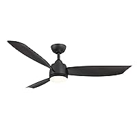 AireFlex 52 inch Indoor/Outdoor Ceiling Fan with LED CCT Select Light Kit - Black