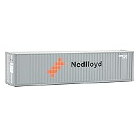 HO Scale Model of Nedlloyd (Gray, Orange, Black) 40' Hi Cube Corrugated Container W/Flat Roof,949-8219