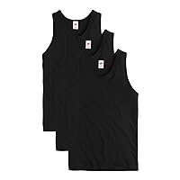Hanes Men's Essentials Top Pack, Midweight Cotton Tanks, Sleeveless Shirts, 3-Pack