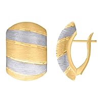 14k Two tone Gold Womens Fashion Latch Back Earrings Measures 20.5x14mm Wide Jewelry for Women