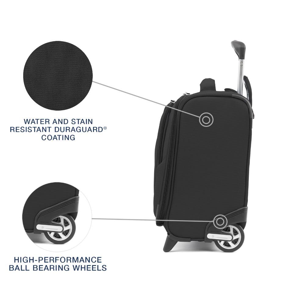 Travelpro Maxlite 5 Softside Lightweight Rolling Underseat Tote Upright 2 Wheel Bag, Men and Women, Black, 16-Inch