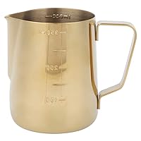 Stainless Steel Coffee Milk Frothing Cup Pitcher Jug with Scale for Home Coffee Latte Art Durable Coffee Tools(350ML-Gold)