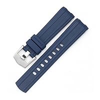 Watch Band For Omega 007 PLANET OCEAN AT150 Pin Buckle Silicone Watch Strap Watch Accessories Rubber Watch Bracelet (Color : 26mm, Size : 20mm)