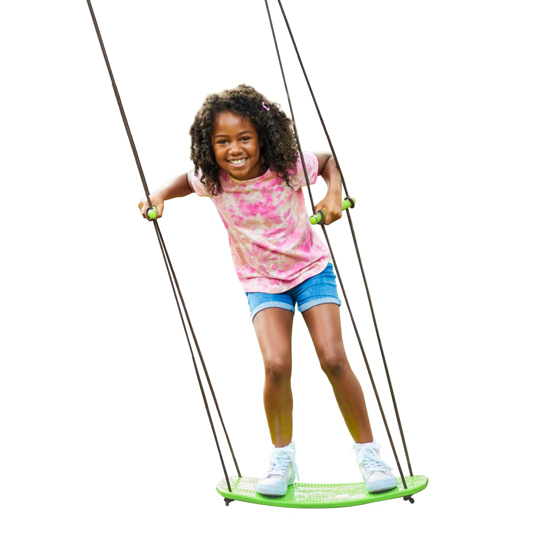 Swurfer Kick Stand Up Surfing Tree Swing Outdoor Swings for Kids Up to 150 Lbs - Hang from Up to 10 Feet High - Includes 24